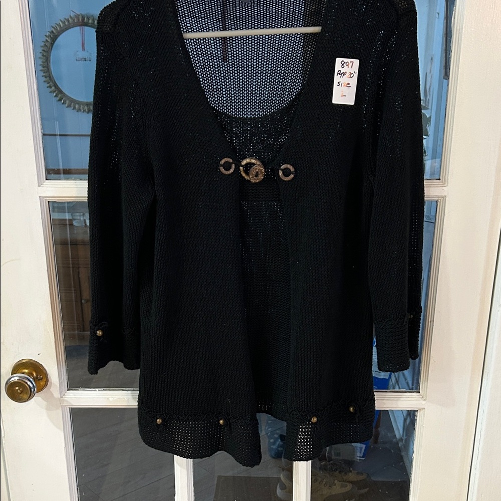 897.   Black Women's Cardigan Sweater